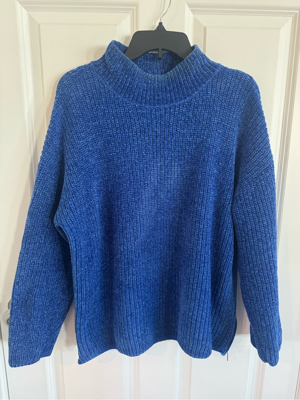 Cynthia Rowley Blue Chenille Sweater XL